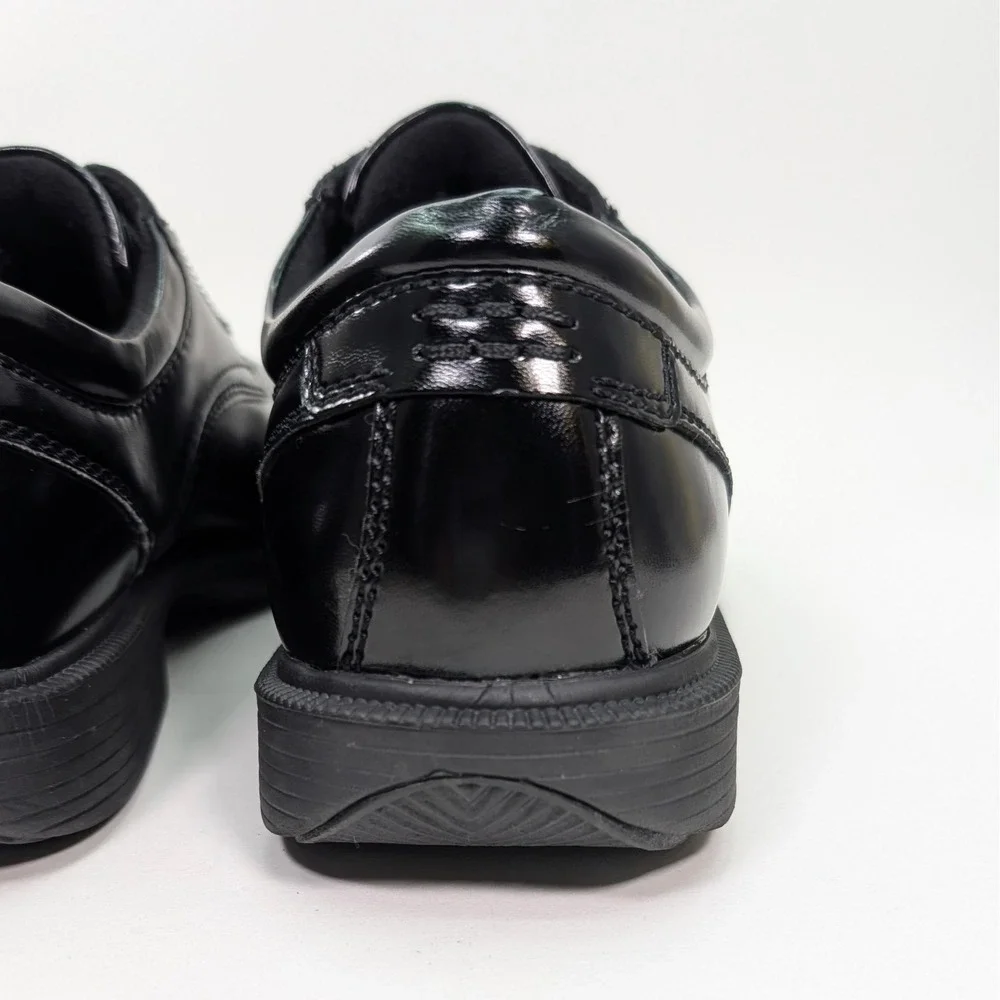 Nunn Bush Kore Baker Street Mens 9.5 Black Polished Plain Toe Oxford Dress Shoes
